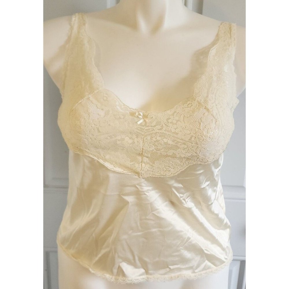 Vtg Body Lites‎ JC Penney's Women's Nylon Sleeveless Cami Camisole Lacy Bust 36